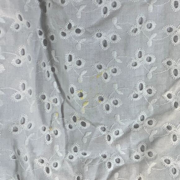 1.STATE Women's Ultra White Eyelet Raglan Sleeve Tie-Hem Crop Top SZ S - Picture 6 of 10